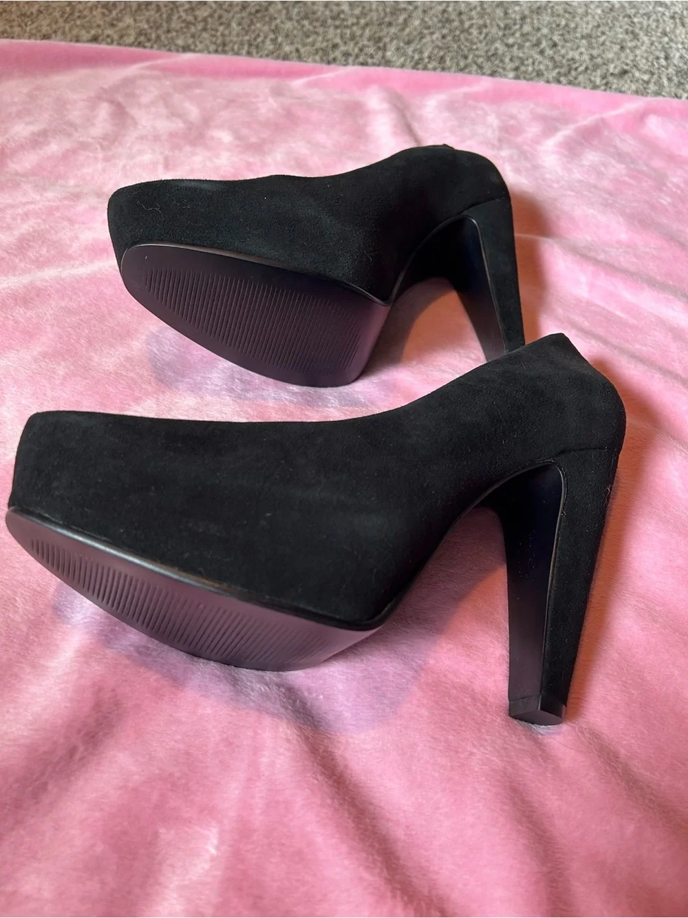 Tara Subkoff Easy Spirit Black Suede Platform Pumps - Women's Heels